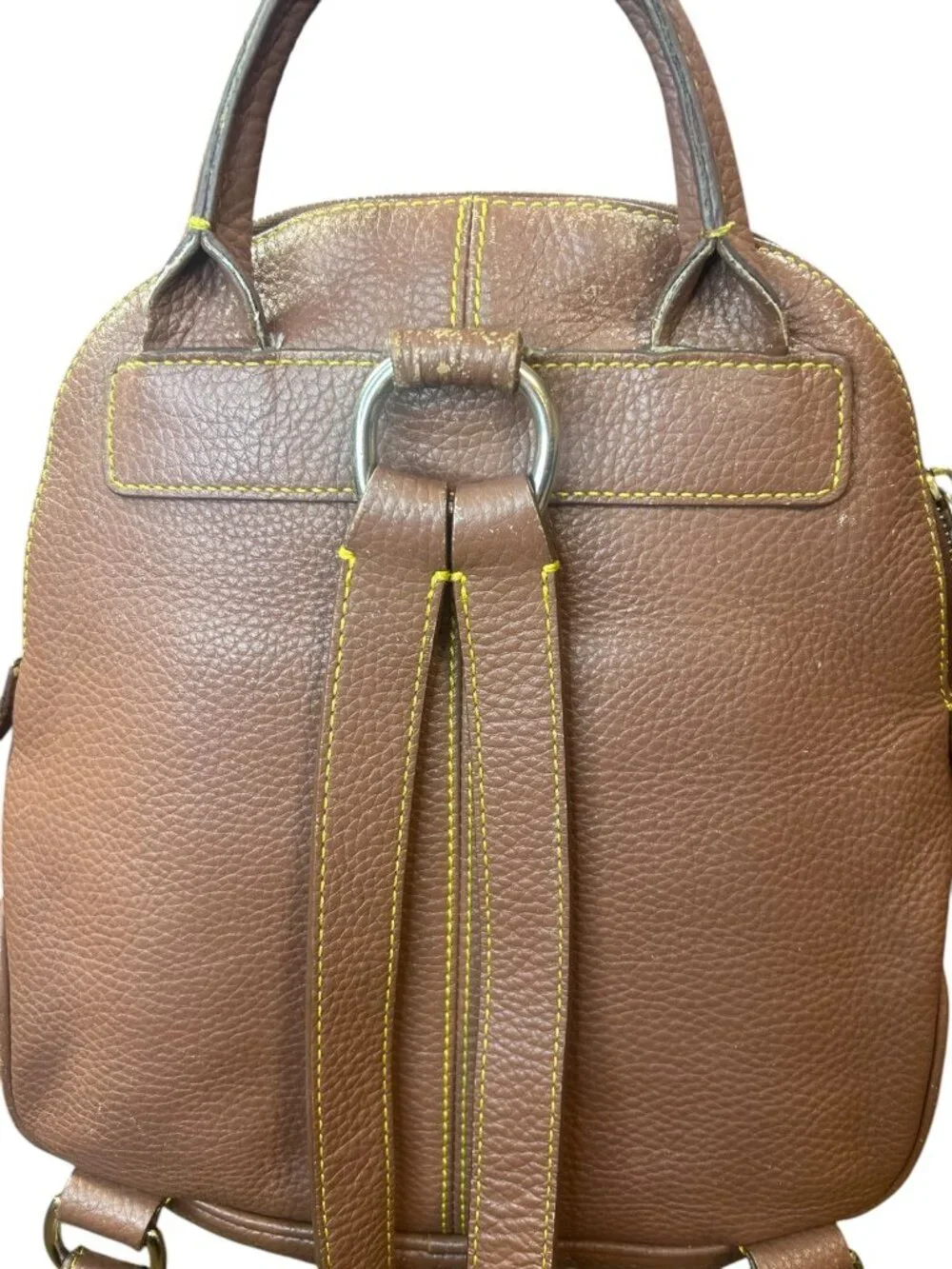 Dooney & Bourke Tan Pebble Leather Backpack Project Bag AS IS